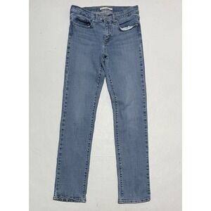 Levi's 314 Shaping Straight Jeans Women's Size 27 X 30 Blue Mid Rise Denim